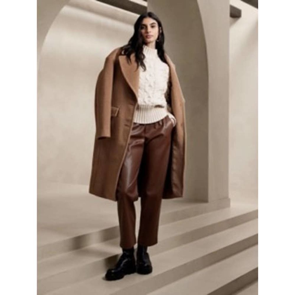 NEW Banana‎ Republic vegan leather pants Sz S Tall dark almond